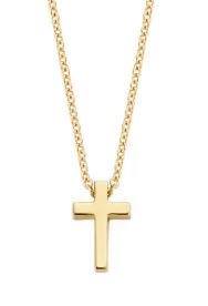 Blush 14ct Yellow Gold Plain Cross Necklace 42cm