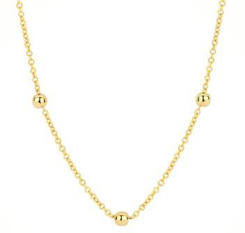 Blush 14ct Yellow Gold Ball Link Necklace 42cm