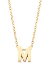 Blush 14ct Yellow Gold Initial M Necklace 42cm