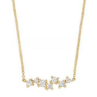 Blush 14ct Yellow Gold 7 Stone CZ Necklace 42cm