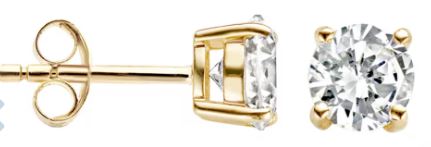 Blush 14ct Yellow Gold CZ Stud Earrings 6mm