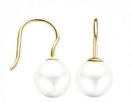 Blush 14ct Yellow Gold Synthetic Pearl with Hook Wire Fitting 10mm