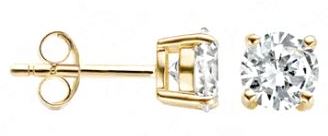 Blush 14ct Yellow Gold CZ Stud Earrings 5mm