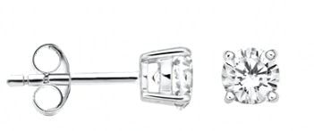 Blush 14ct White Gold CZ Stud Earrings 4mm