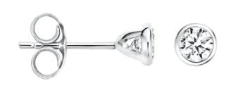 Blush 14ct White Gold Bezel set CZ Stud Earrings 3.8mm