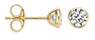Blush 14ct Yellow Gold Bezel set CZ Stud Earrings 4.3mm
