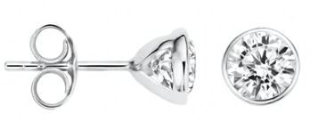 Blush 14ct White Gold Bezel set CZ Stud Earrings 5.35mm