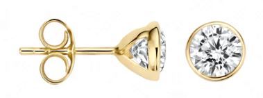 Blush 14ct Yellow Gold Bezel set CZ Stud Earrings 5.35mm