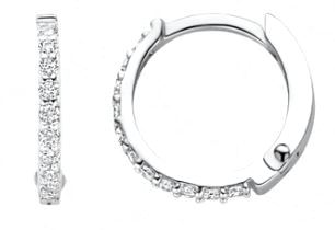 Blush 14ct White Gold CZ Hoop Earrings 11mm