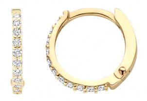 Blush 14ct Yellow Gold CZ Hoop Earrings 11mm