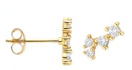 Blush 14ct Yellow Gold 4 Stone CZ Stud Earrings