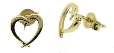 Delicate 9ct Yellow Gold Feather Stud Earrings