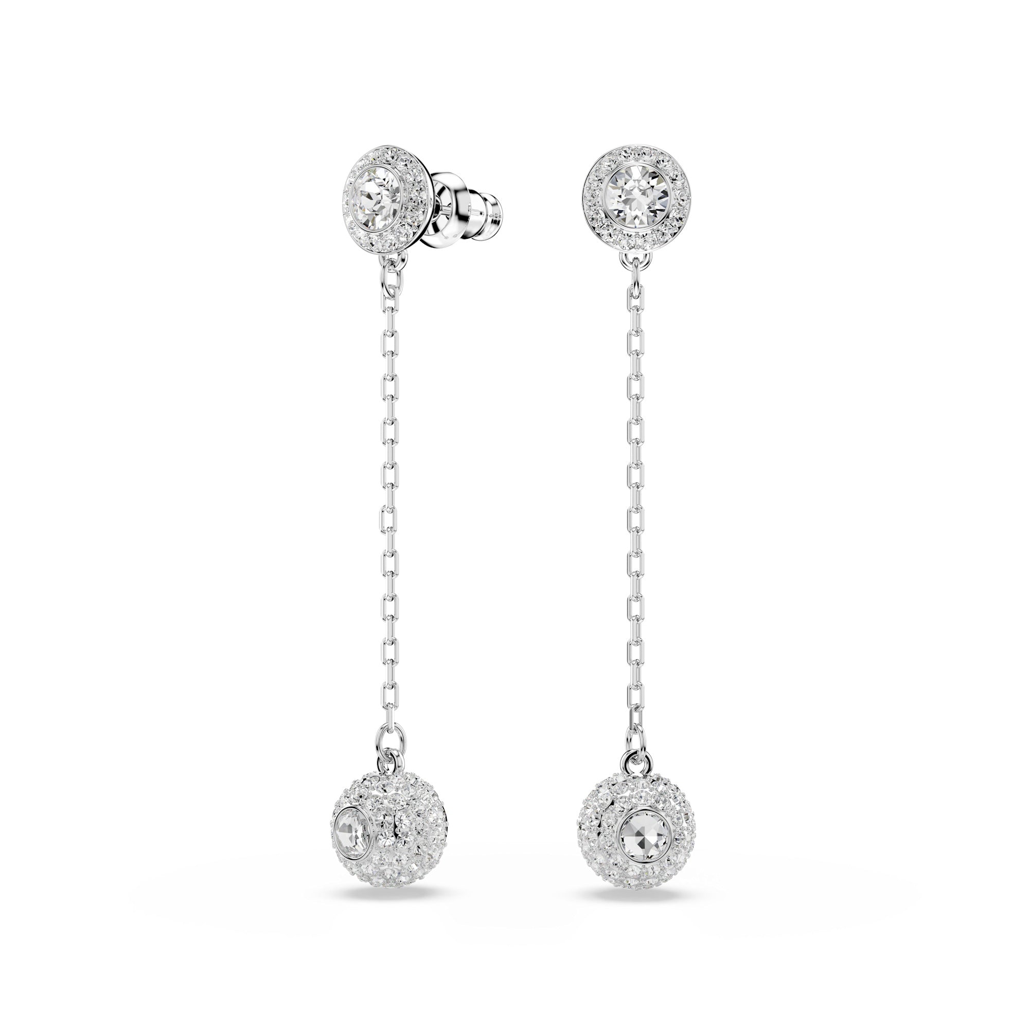 Swarovski Una Angelic Drop Earrings - Rhodium Plated - White