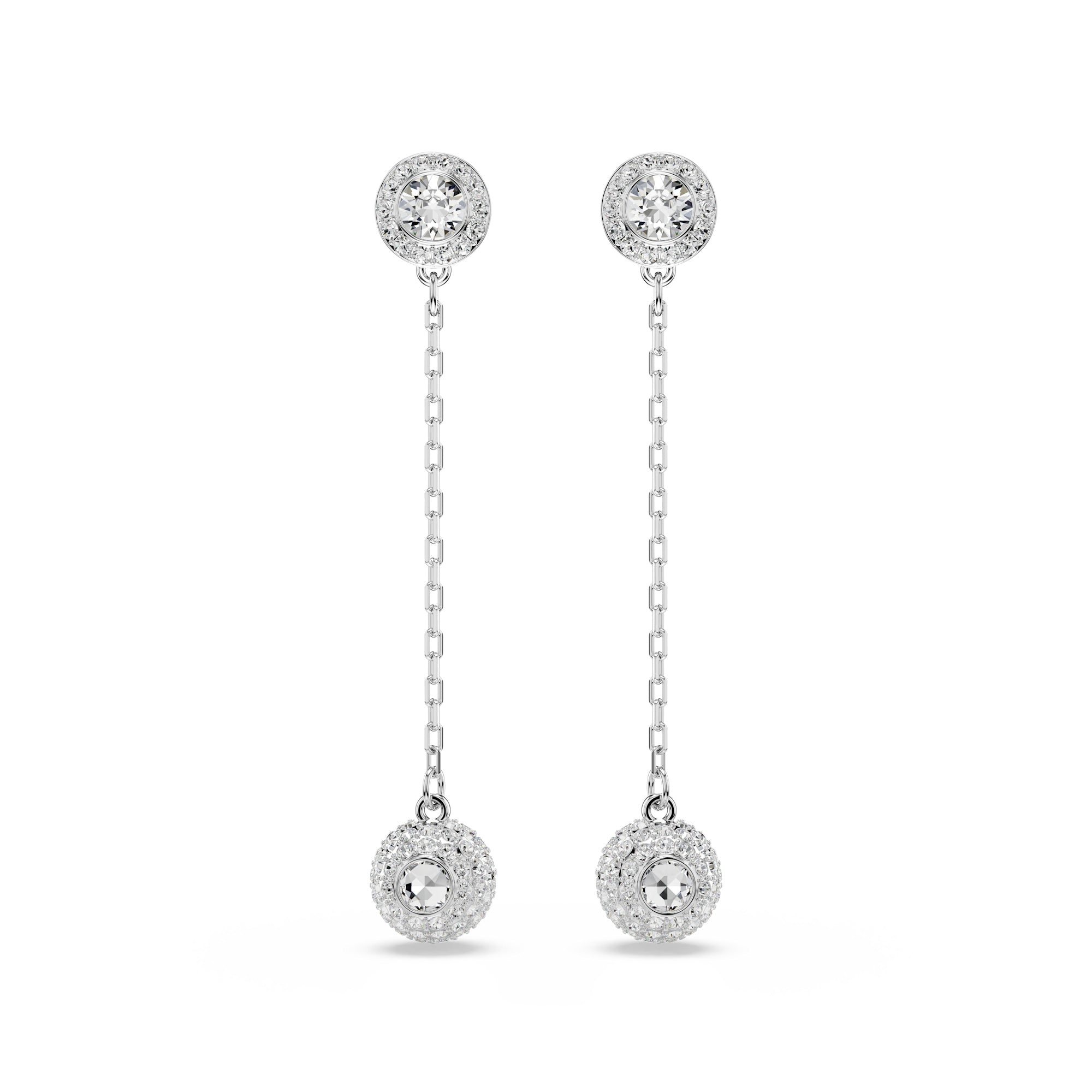 Swarovski Una Angelic Drop Earrings - Rhodium Plated - White