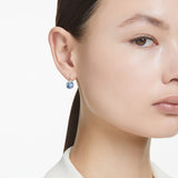 Swarovski Bella V Drop Earrings - Rhodium Plated - Blue