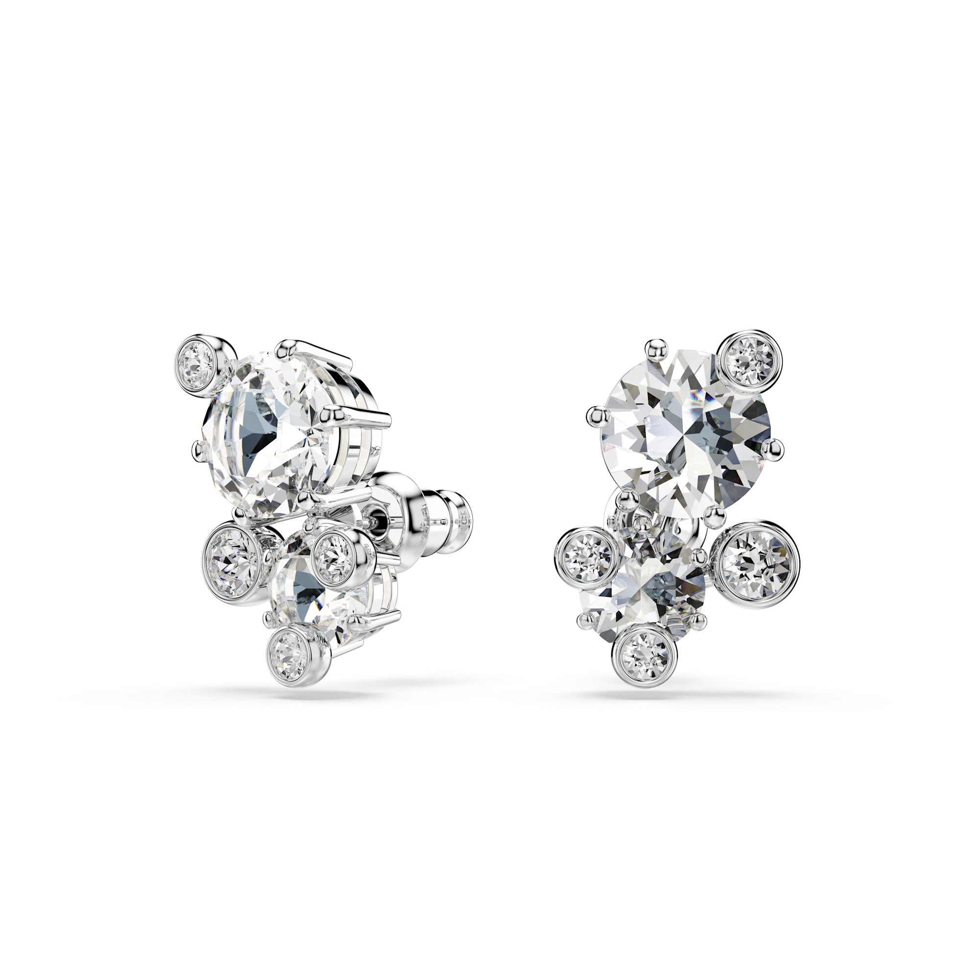 Swarovski Constella Stud Earrings - Rhodium Plated - White