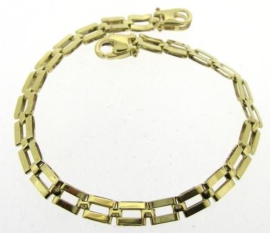 Vintage 9ct Yellow Gold 2 Row Bar Link Bracelet 7'
