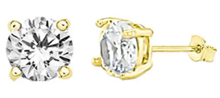 9ct Yellow Gold Cubic Zirconia Stud Earrings