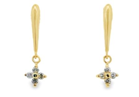 9ct Yellow Gold Heart Drop Stud Earrings