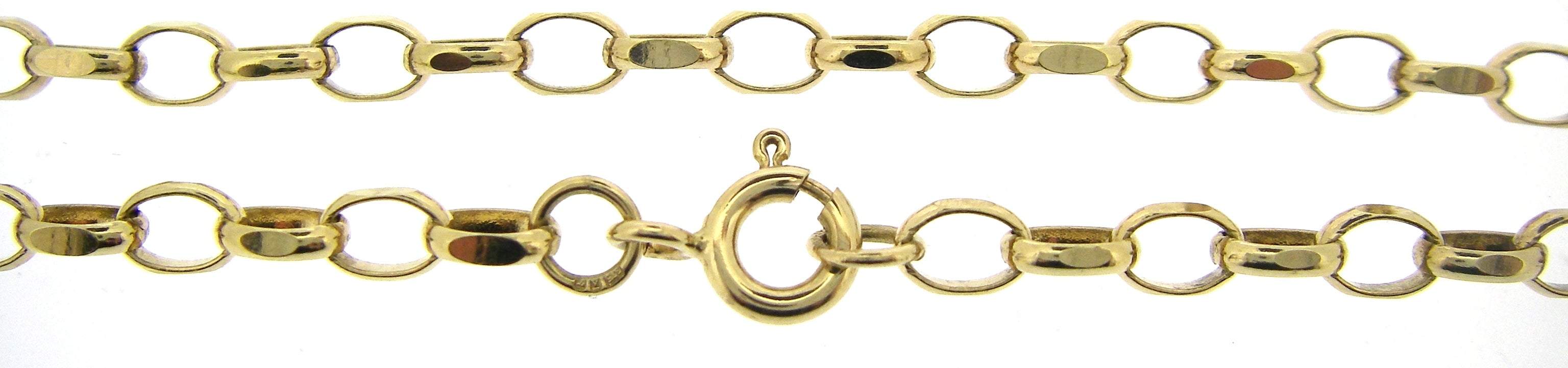 9ct Yellow Gold Oval Belcher Chain