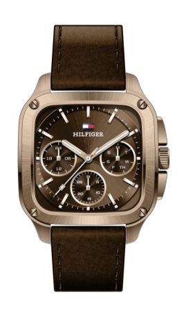 Tommy Hilfiger Herald 39mm Brown Dial Brown Leather Strap Quartz Mens Watch
