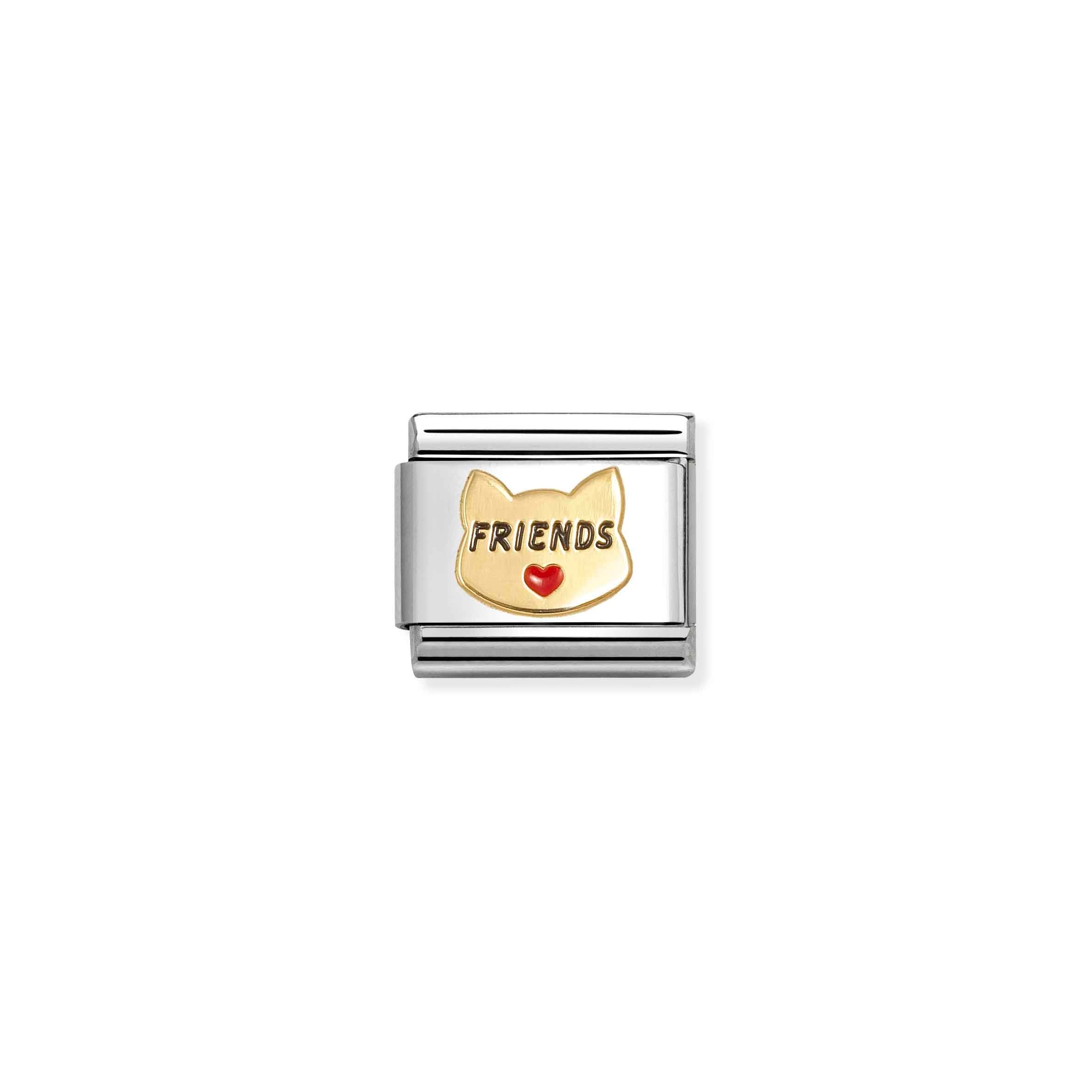 Nomination Composable Classic Red Heart Cat Link Charm