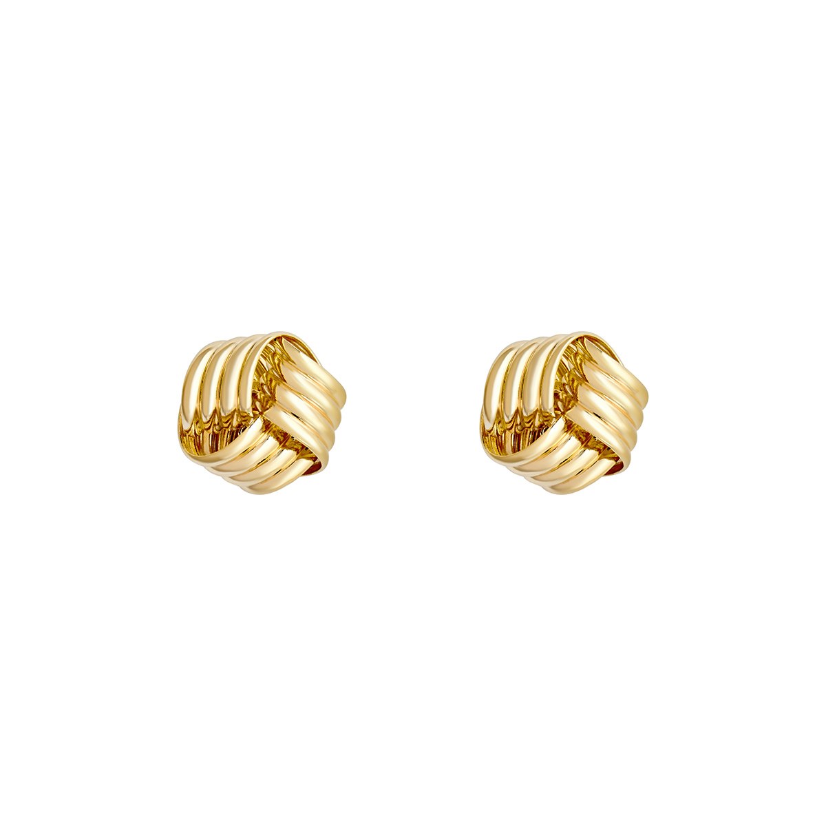 Sterling Silver Yellow Gold Plated Knot Stud Earrings