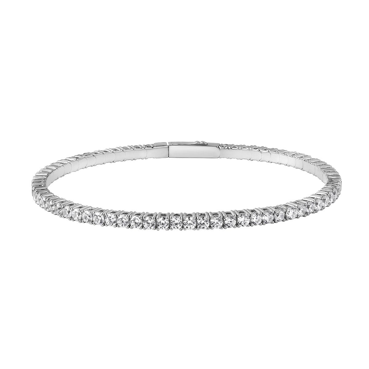 Sterling Silver Cubic Zirconia 2.5mm Tennis Bangle