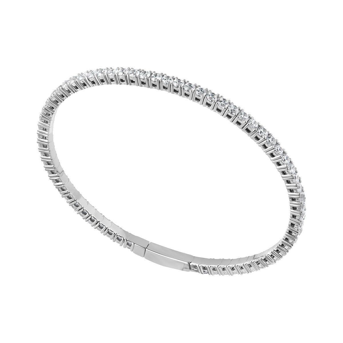 Sterling Silver Cubic Zirconia 2.5mm Tennis Bangle