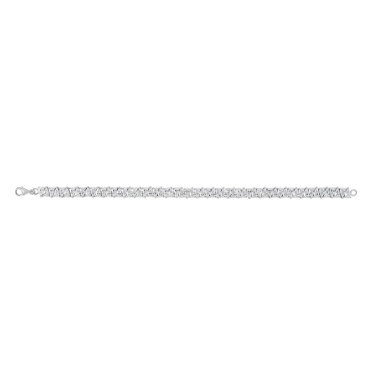 Sterling Silver Cubic Zirconia Pear Tennis Bracelet 7.5'