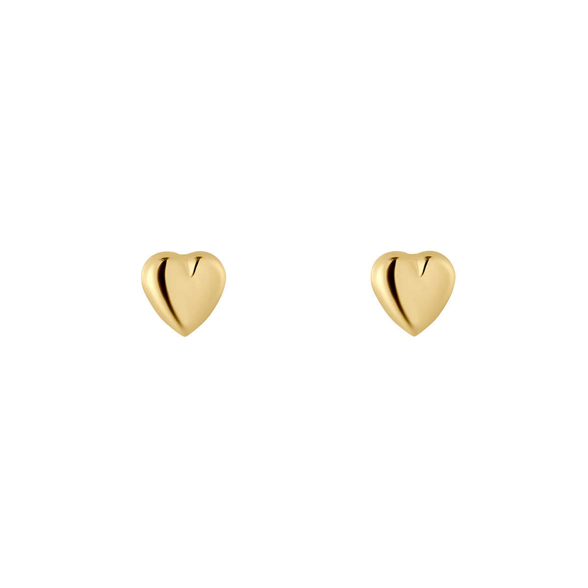 9ct Yellow Gold Heart Stud Earrings