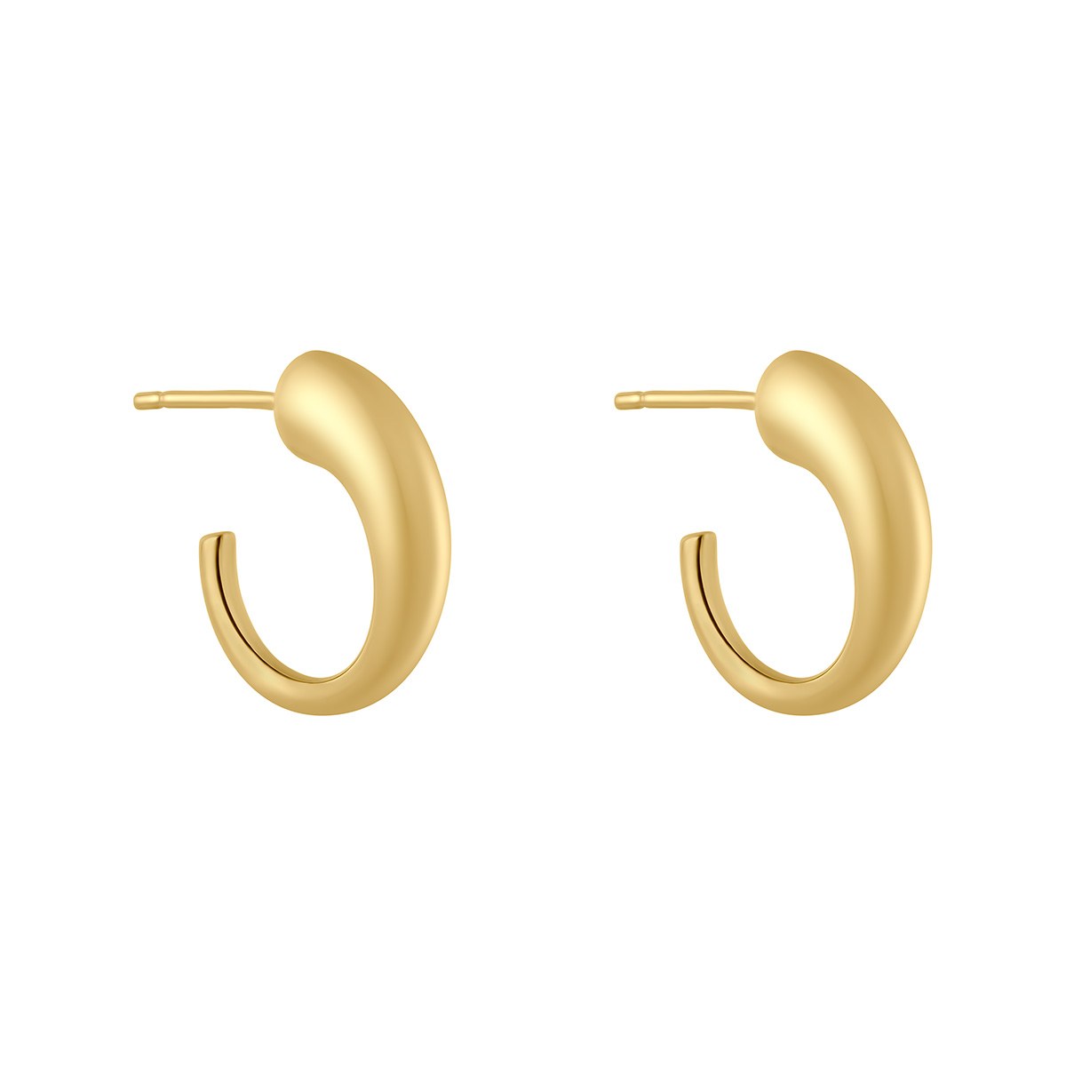 9ct Yellow Gold Open Tapered Hoop Earrings