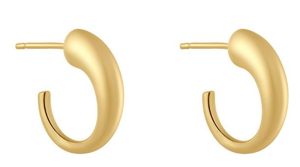 9ct Yellow Gold Cubic Zirconia Drop Hoop Earrings