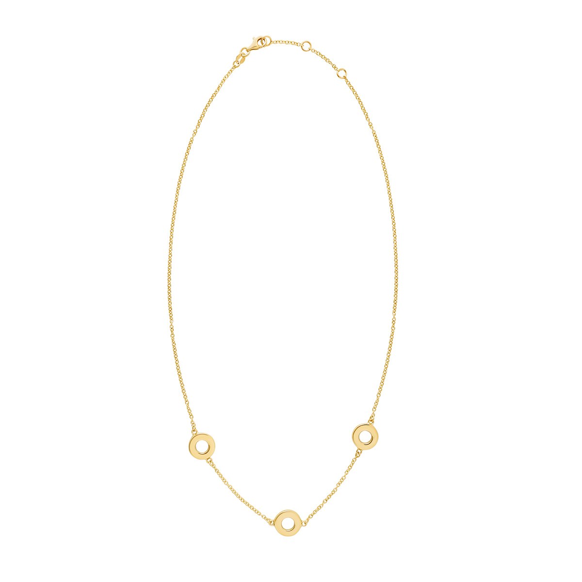 9ct Yellow Gold Three Circle Necklace