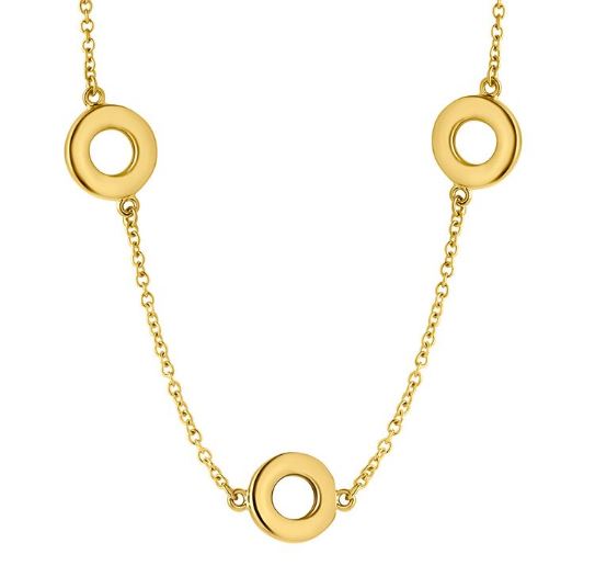 9ct Yellow Gold Three Circle Necklace