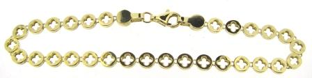 9ct Yellow Gold Cut Out Clover Link Bracelet