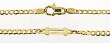 Vintage 9ct Yellow Gold Curb With 7 Bar Link Chain 23.5'