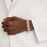 Swarovski Mesmera Double Row Bracelet - Gold Tone-Plated - M - White