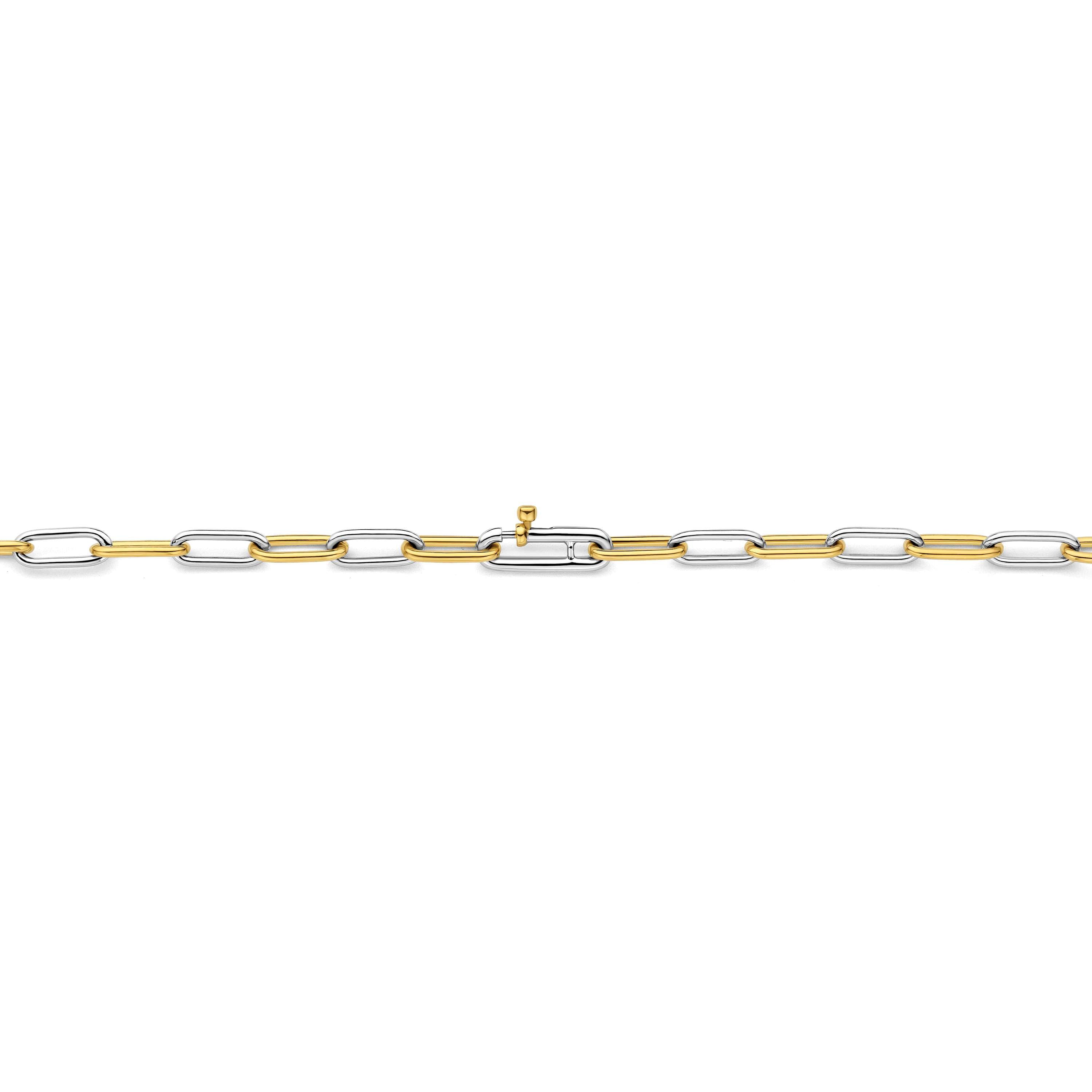 Ti Sento Sterling Silver And Gold Plated Paper Link Necklace 48cm