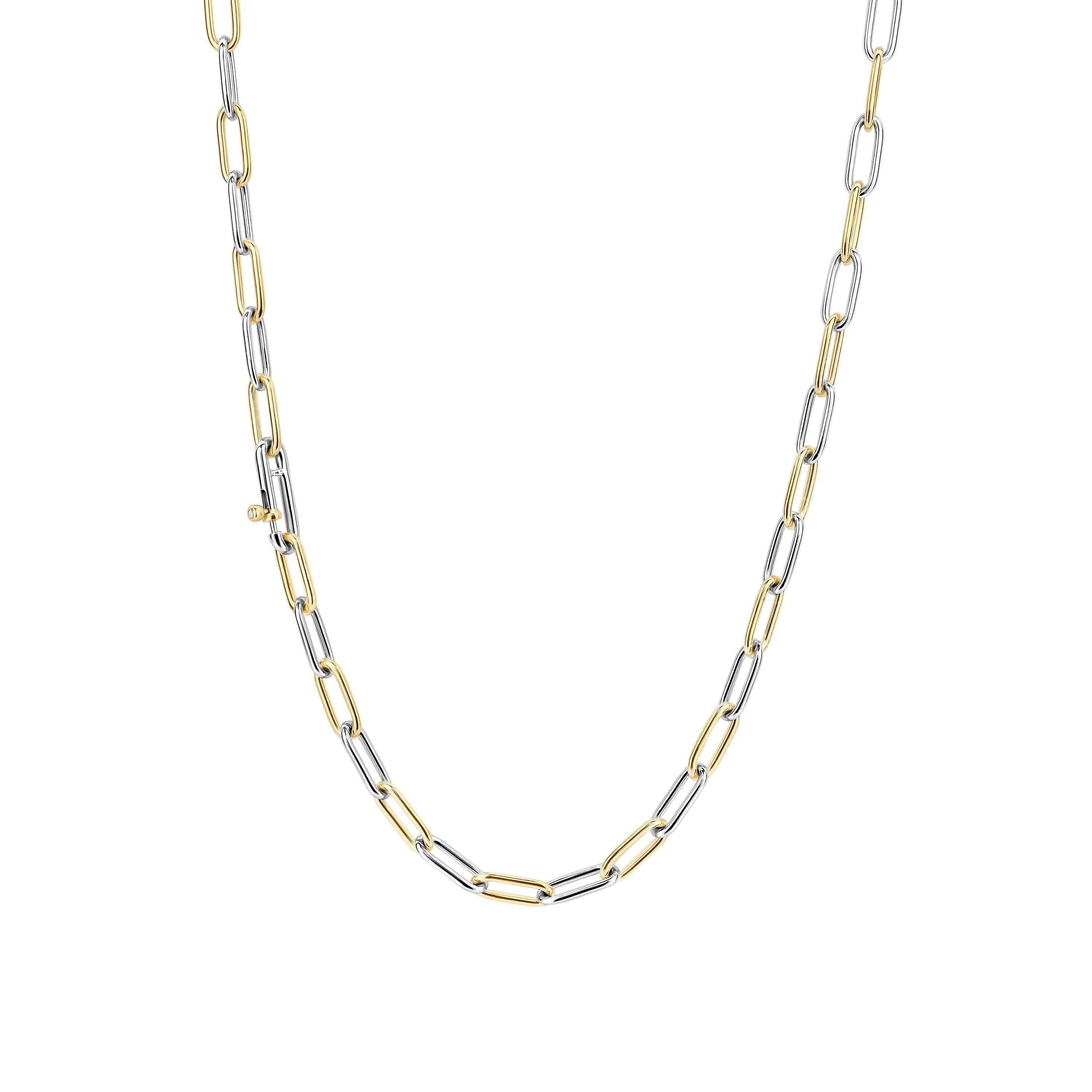 Ti Sento Sterling Silver And Gold Plated Paper Link Necklace 48cm