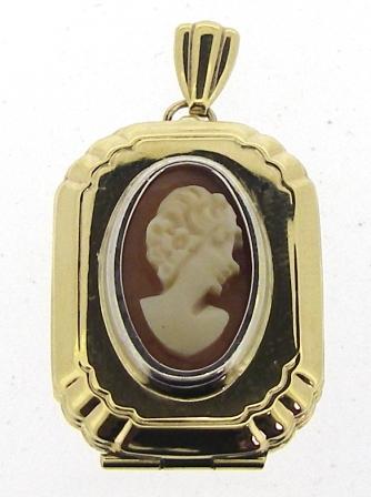 Vintage 9ct Yellow Gold Locket With Cameo