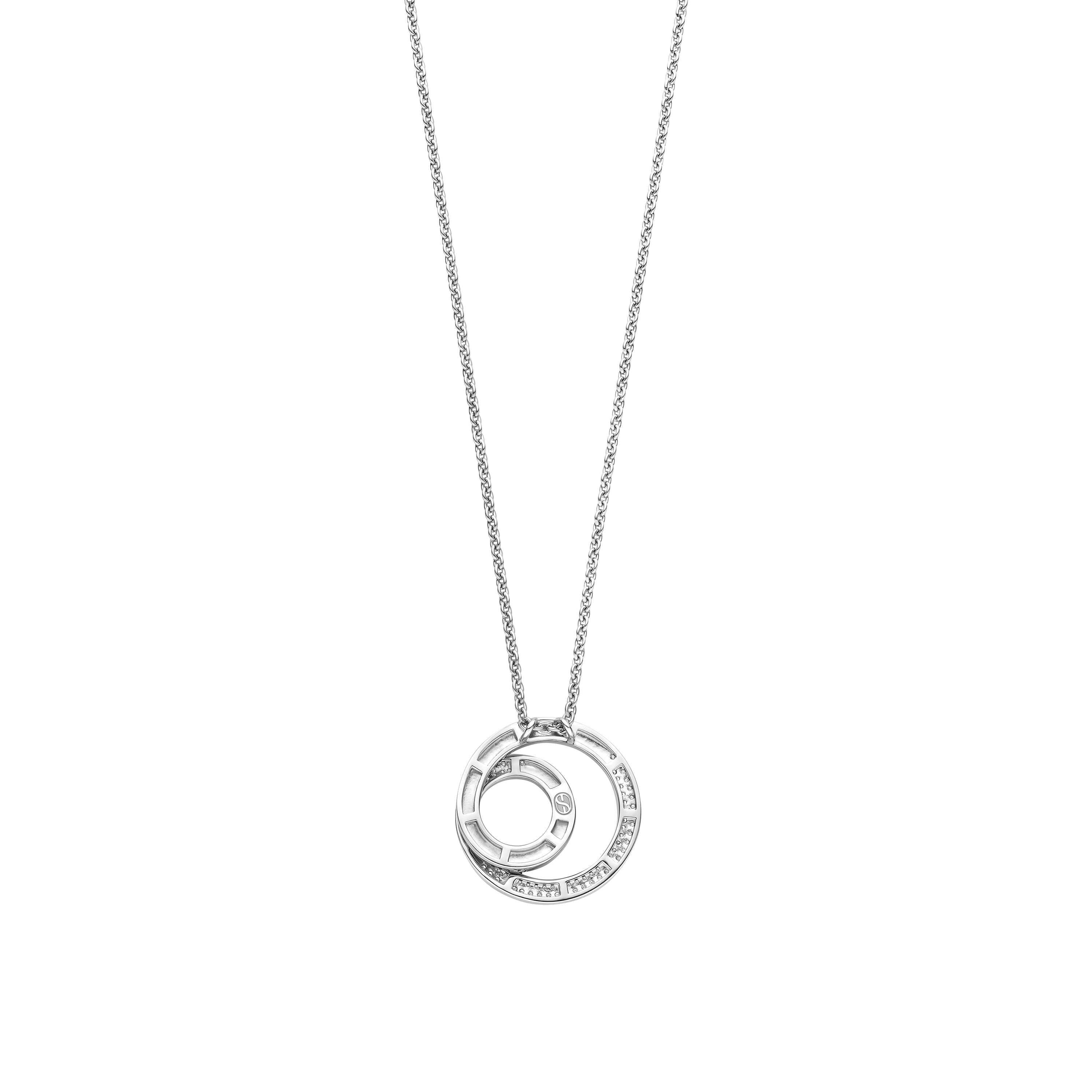 Ti Sento Sterling Silver & Yellow Gold Plated Cubic Zirconia Swirl Necklace 38-48cm