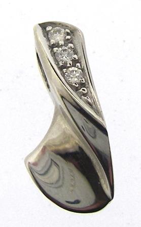 Vintage 9ct White Gold Cubic Zirconia Pendant