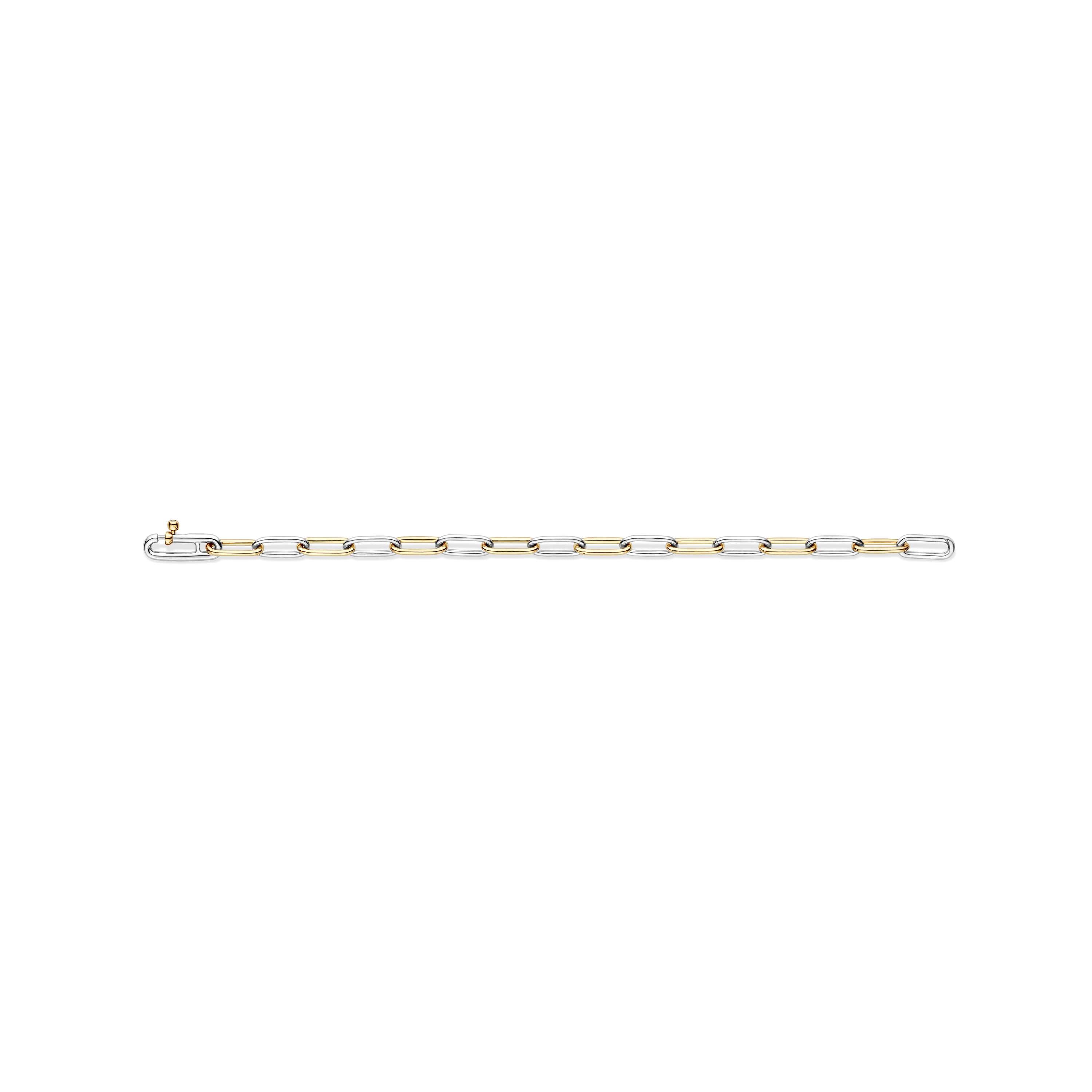 Ti Sento Sterling Silver & Yellow Gold Plated Paper Link Bracelet 17.4cm - M