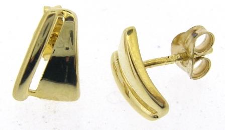 Vintage 9ct Yellow Gold Plain Stud Earrings