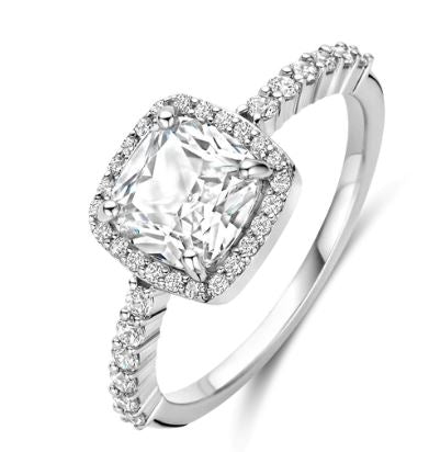 SS CZ Cush Halo Ring - 56