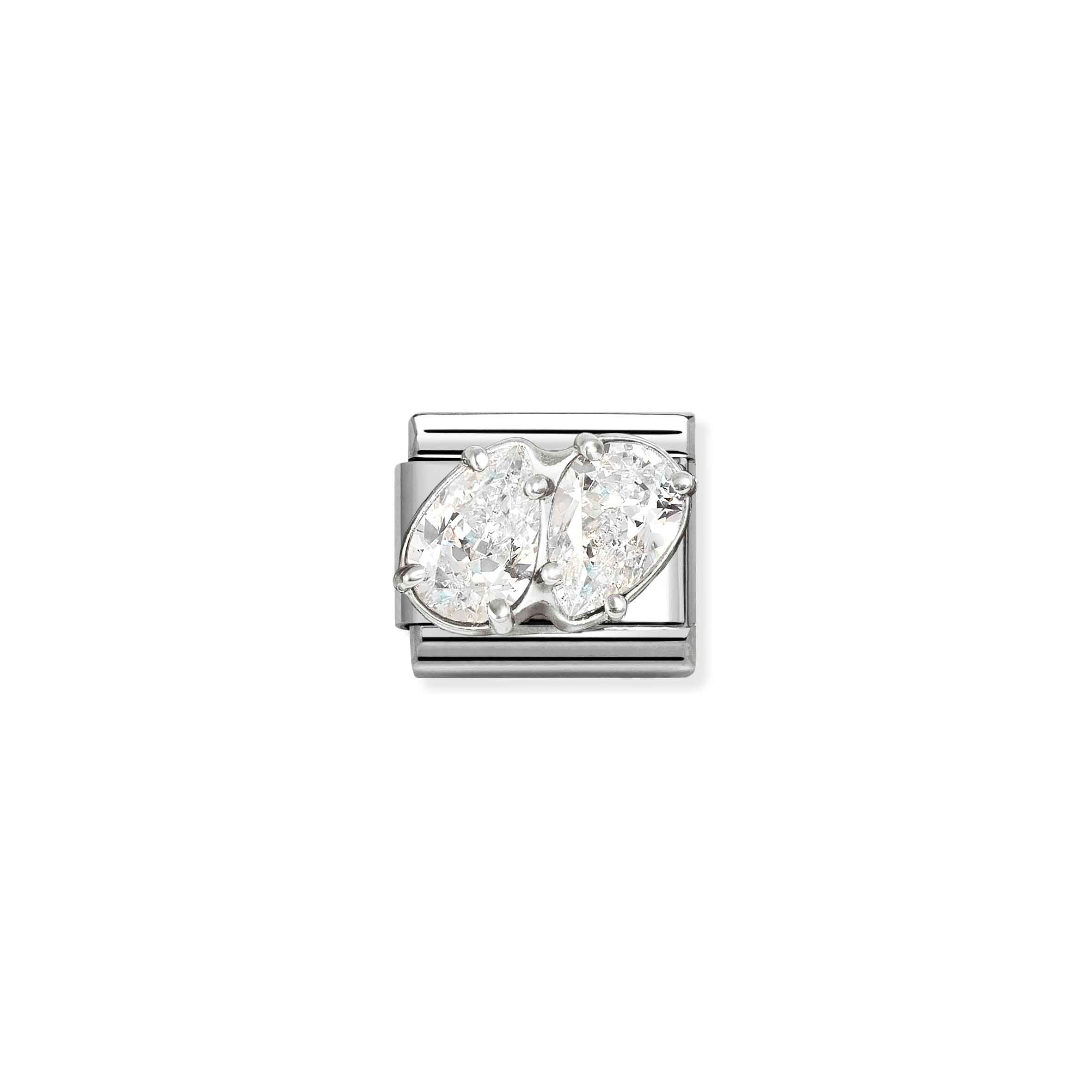 Nomination Composable Classic White Double Drop Earrings