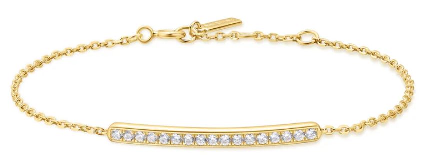 SS/YGP CZ Pavé Bar Bclt 16.5-18.5cm