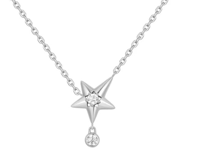 SS CZ Star Drop Nlace 40.5- 45.5cm