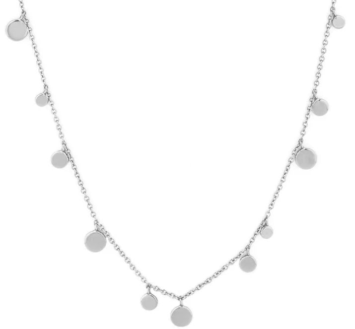 Ania Haie Silver Geometry Mixed Discs Necklace 40.5- 45.5cm